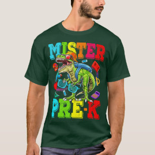 Camiseta Crianças Mister Pré-K Cara Monster Dinossauros
