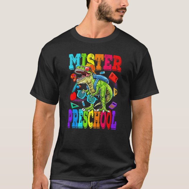 Camiseta Crianças Mister Preschool Duo Monster Truck Dinoss (Frente)