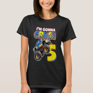 Camiseta Crianças Monster Truck 5 Birthday, 5 anos