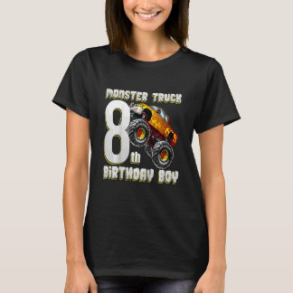 Camiseta Crianças Monster Truck 8º Aniversário 8 anos Velho