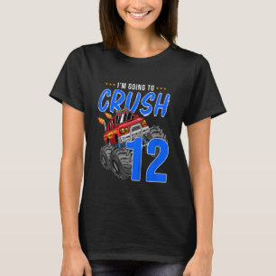 Camiseta Crianças Monster Truck Aniversário de 12 anos 12