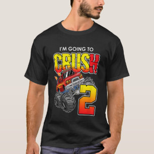Camiseta Crianças Monster Truck Birthda, segundo de 2 anos