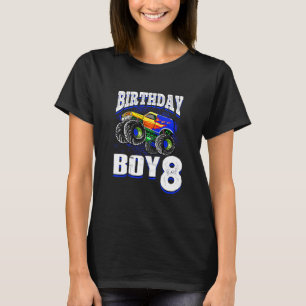 Camiseta Crianças Monster Truck Birthday Boy é 8 Crianças 8