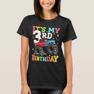 Camiseta Crianças Monster Truck É Meu aniversário de 3 anos