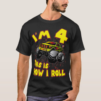 Camiseta Crianças Monster Truck IM 4 É Assim Que Eu Rolo Gi