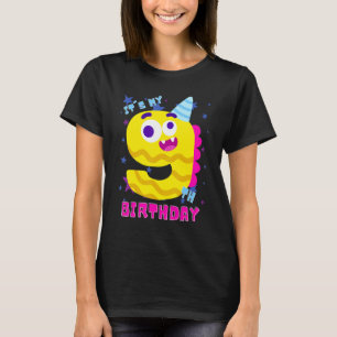Camiseta Crianças Monstram Nove Anos Feliz Aniversário É Me