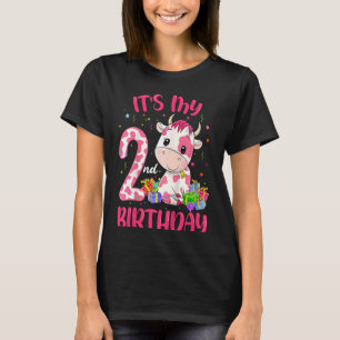 Camiseta Crianças Moo Im 2 É Minha segundo aniversário Garo