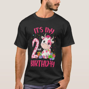 Camiseta Crianças Moo Im 2 É Minha segundo aniversário Garo
