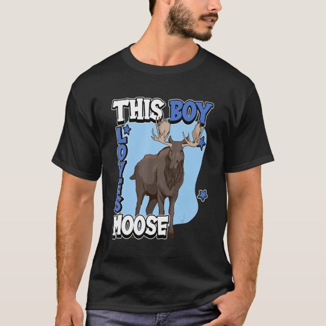 Camiseta Crianças Moose Quote Elk Este Rapaz Adora Moose (Frente)