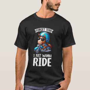 Camiseta Crianças Motocicleta De Bicicleta Montando Cavalo