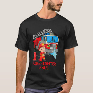 Camiseta Crianças Motor de combate a incêndios caminhão de 