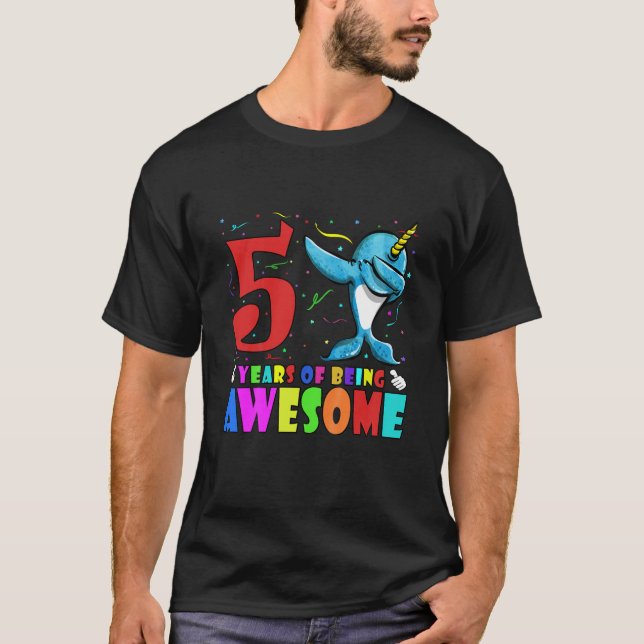 Camiseta Crianças, narcótico de 5 de Festa de aniversário - (Frente)
