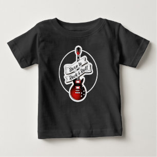 Camiseta Crianças Nascer de violão para Rock & Roll Banda M