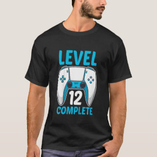 Camiseta Crianças Nível 12 Gamers de 12 anos completos 12 B