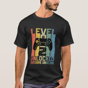 Camiseta Crianças Nível 2 Desbloqueadas Aniversário Game