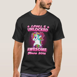Camiseta Crianças Nível 5 Desbloqueadas Incrível Desde 2016