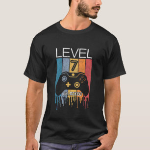 Camiseta Crianças Nível 7 Vídeo Gamer 7 Birthday Dez