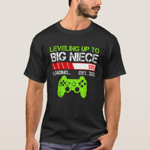 Camiseta Crianças Nivelando Até Big Niece Est 2023 Novo Nie