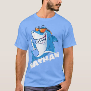 Camiseta Crianças Nome do Tubarão Nathan Gift Boys
