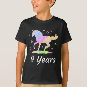 Camiseta Crianças Nove Anos 9º Aniversário Cavalo Rider Rai