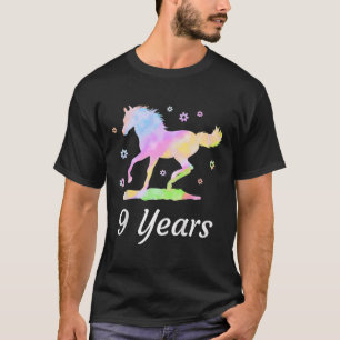 Camiseta Crianças Nove Anos 9º Aniversário Cavalo Rider Rai