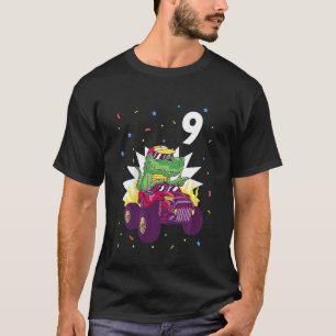Camiseta Crianças Nove Anos Aniversário Controlador Dino C