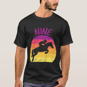 Camiseta Crianças Nove-Festa de aniversário Cavaleiro Caval