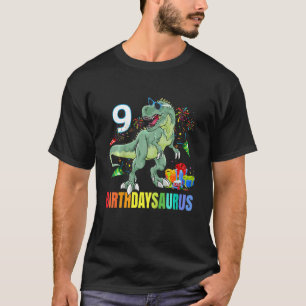 Camiseta Crianças Nove Ssaurus Birthday Rex Dino 9º Dinossa