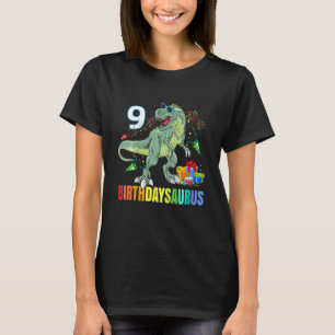 Camiseta Crianças Nove Ssaurus Birthday Rex Dino 9º Dinossa
