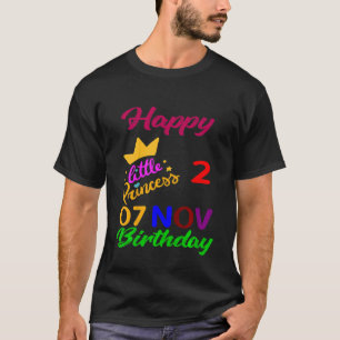 Camiseta Crianças Novembro Meninas Aniversário 7 de novembr