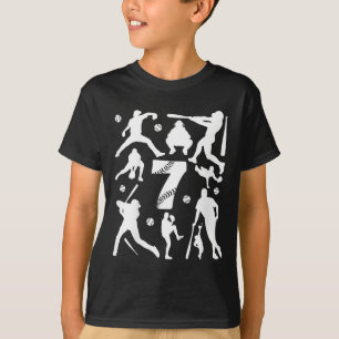 Camiseta Crianças Número 7 Anos Por Bysebyll Aniversário De