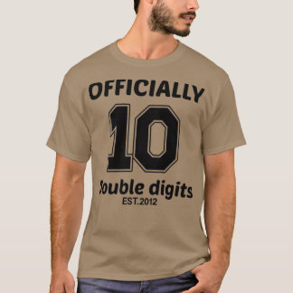 Camiseta Crianças Oficialmente 10 Dígitos Duplos 10º Aniver