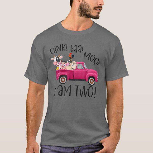 Camiseta Crianças Oink Baa Moo Eu Sou Dois Animais De Fazen (Frente)