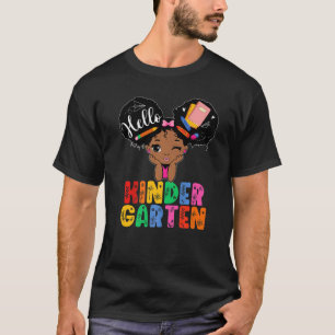 Camiseta Crianças Olá Jardim de Infância Meninas Negras Gar
