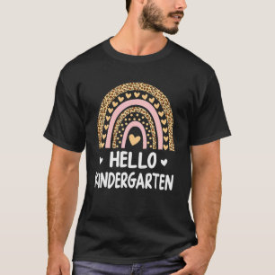Camiseta Crianças Olá Jardim de Infância Retro Leopardo Rai