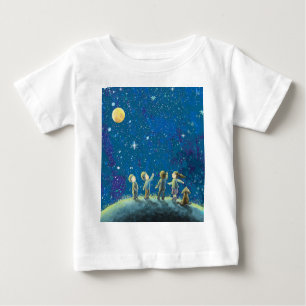 Camiseta Crianças Olhando O Céu Noturno