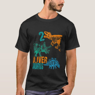 Camiseta Crianças Oliver Saurus segundos aniversários Rex B