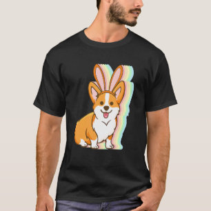 Camiseta Crianças orelhas de coelho Corgi Dia de Páscoa Cac