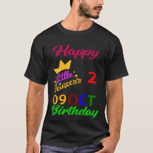 Camiseta Crianças Ouvem Meninas Aniversário 9 de outubro se