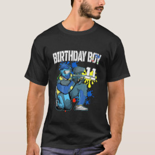 Camiseta Crianças Paintball Birthday Boy de 11 anos 11