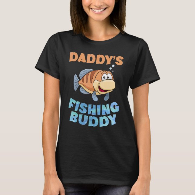 Camiseta Crianças Pais pescando Buddy Jovem Pescador Birthd (Frente)