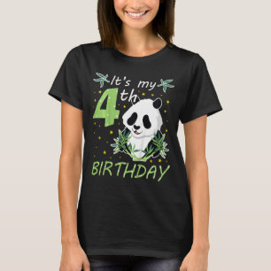 Camiseta Crianças Panda Bonita É o meu 4º animal da festa d