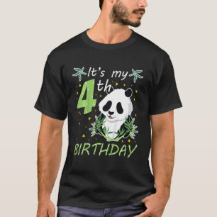 Camiseta Crianças Panda Bonita É o meu 4º animal da festa d