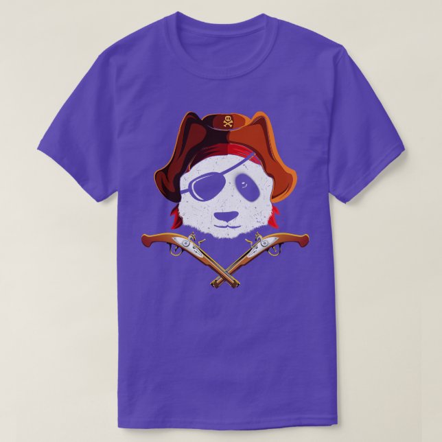 Camiseta Crianças Panda Panda Pirata (Frente do Design)