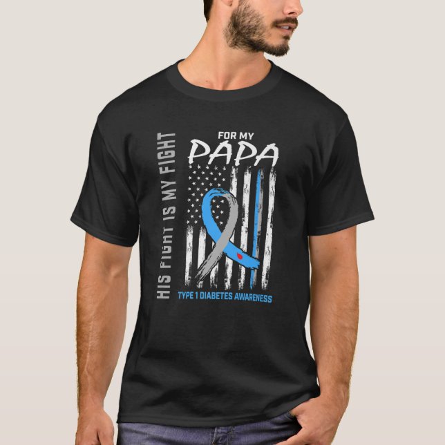 Camiseta Crianças Papa Tipo Um Sensibilização Fita American (Frente)
