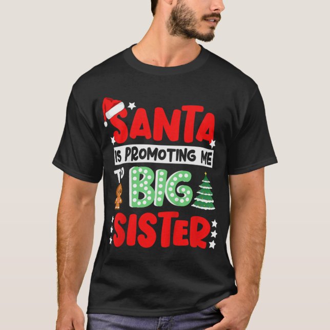 Camiseta Crianças Papais noeis me promovem ao Natal da Irmã (Frente)