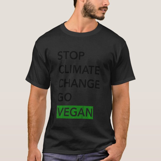Camiseta Crianças Param Mudanças Climáticas Se Tornem Vegan (Frente)