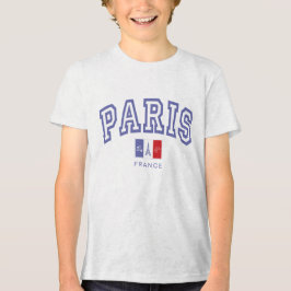 Camiseta Crianças Paris França Vintage Varsity