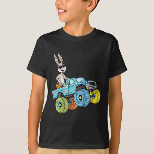 Camiseta Crianças Páscoa Coelho Andando Monstro Diversão de