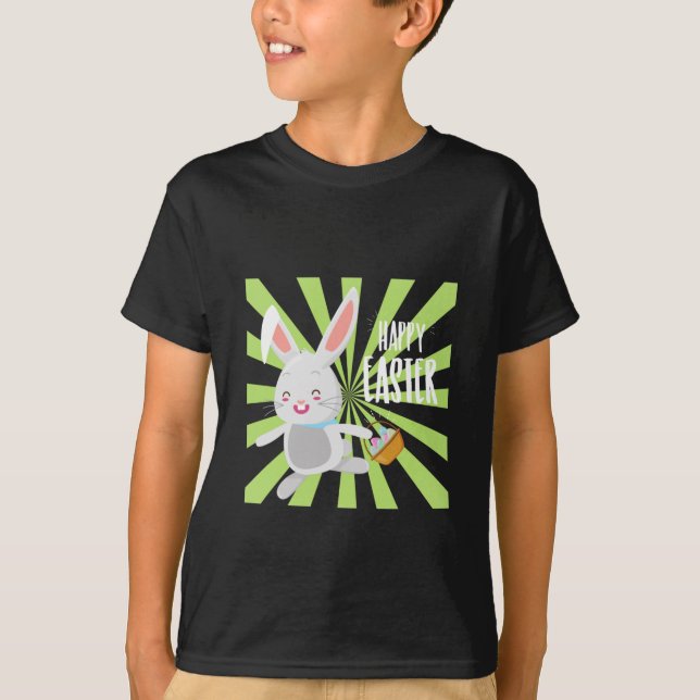 Camiseta Crianças Páscoa preta (Frente)